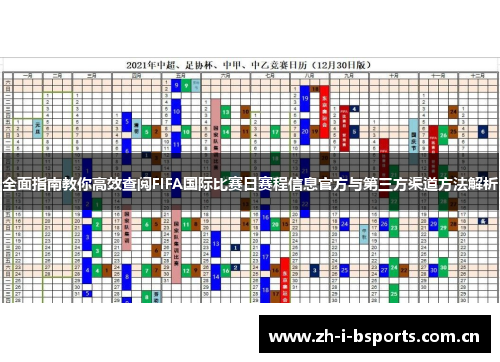 全面指南教你高效查阅FIFA国际比赛日赛程信息官方与第三方渠道方法解析 全面指南教你高效查阅FIFA国际比赛日赛程信息官方与第三方渠道方法解析